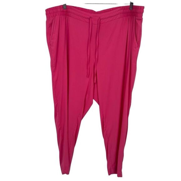 Torrid 4 Draw Cord Taper Challis Tapered Leg Pants Pink Size 3X NWT - Picture 1 of 8